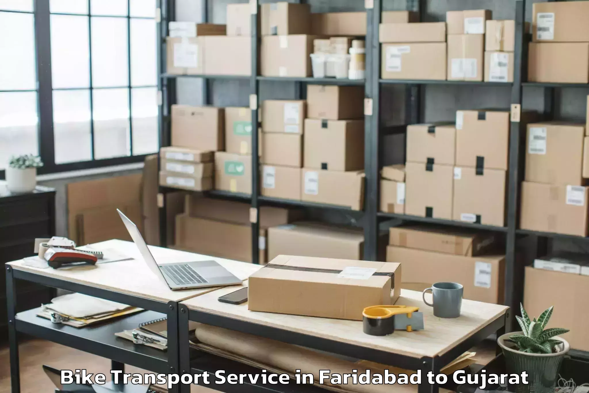 Affordable Faridabad to Amreli Bike Transport